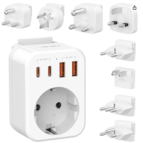 juego de adaptadores de viaje JSVER World Travel Adapter Kit