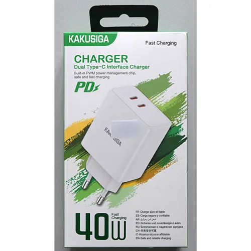 cargador USB KAKUSIGA Dual Type-C Interface Charger (foto 3)
