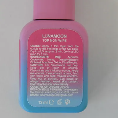 esmalte de reparación de uñas Lunamoon Top non wipe (foto 2)