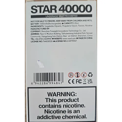 cigarrillo electrónico desechable Vozol Star 40000 (foto 2)