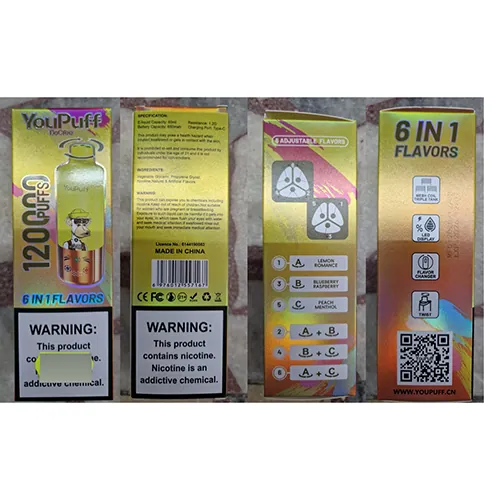 cigarrillo electrónico desechable YouPuff BoCree 6 IN 1 FLAFORS, 120000 puffs (foto 3)