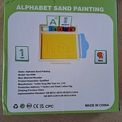 juguete de actividad de arena Lion Alphabet Sand Painting (foto 2)