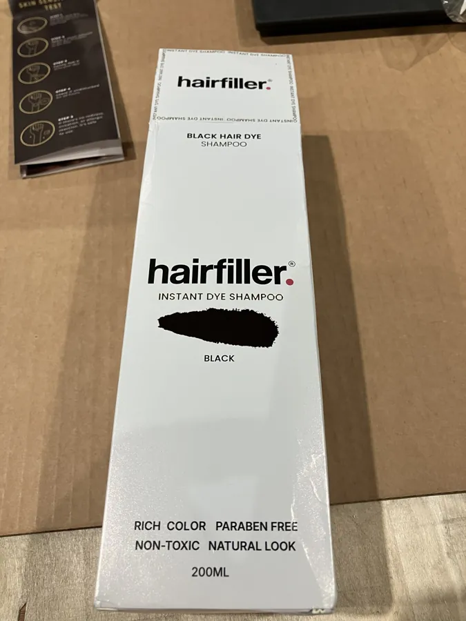 champú Hairfiller Instant Dye Shampoo Black (foto 3)
