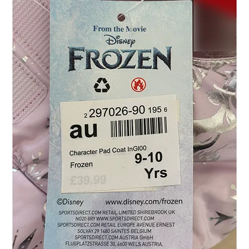 chaqueta de lluvia para niños Sports Direct Character Pad Coat Frozen (foto 3)