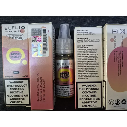 cartucho de cigarrillo electrónico ELFLIQ NIC SALTS, POWERED BY ELFBAR