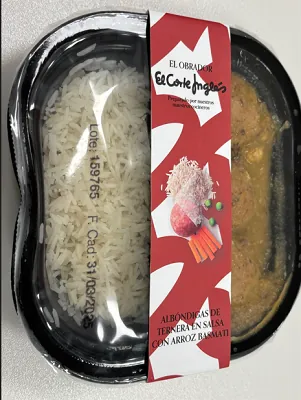 albóndigas de ternera en salsa con arroz basmati El Obrador, El Corte Inglés.