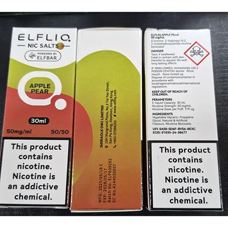 cartucho de cigarrillo electrónico Elfliq NIC Salts, Powerws BY Elfbar