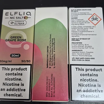 cartucho de cigarrillo electrónico Elfliq NIC Salt, Powerws BY Elfbar