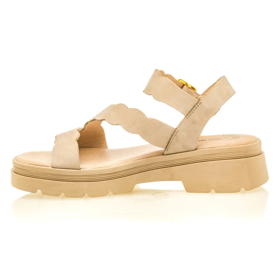 sandalias Free monday Sandales Femme en cuir beige