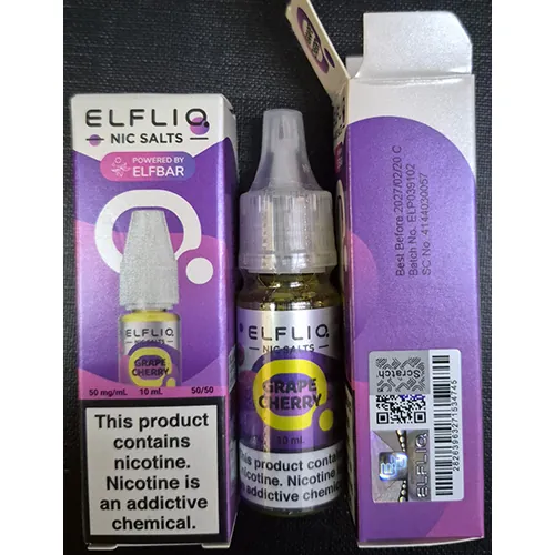 cartucho de cigarrillo electrónico ELFLIQ NIC SALTS, POWERED BY ELFBAR