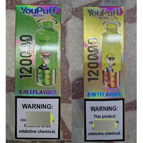 cigarrillo electrónico desechable YouPuff BoCree 6 IN 1 FLAFORS, 120000 puffs