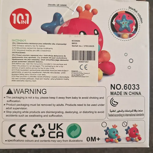 juguete sensorial IKONKA Octopus sensory toy for babies (foto 2)