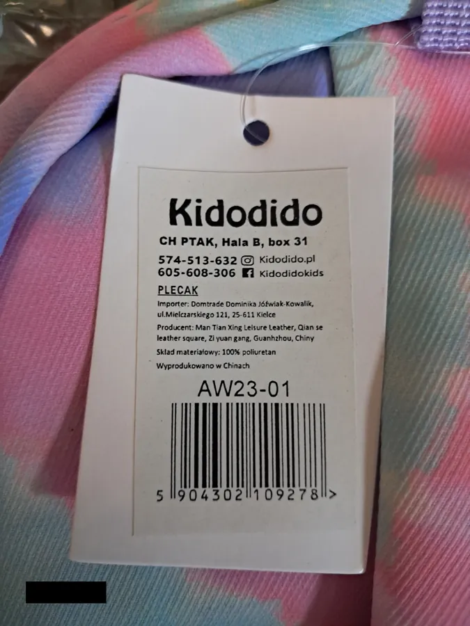 mochila para niños Kidodido Plecak