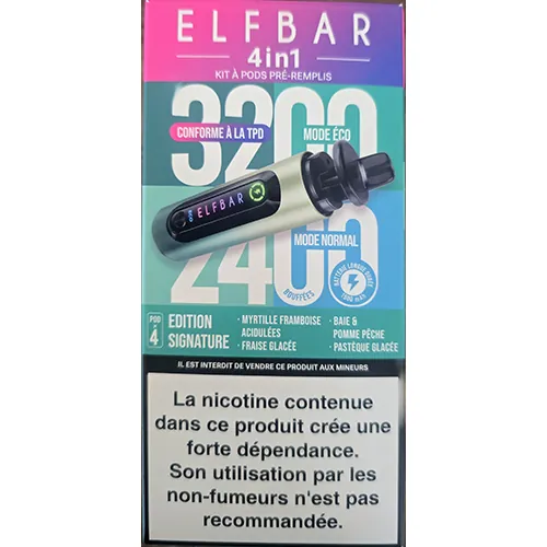 cigarrillo electrónico desechable Elfbar 4in1 prefilled pod kit