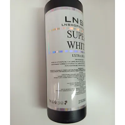 esmalte de uñas de gel LNS Lnshopnails.Cz Top gloss, SUPER WHITE EXTRA WHITE (foto 2)