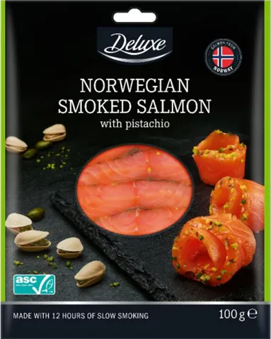 salmón ahumado noruego con pistacho Deluxe
