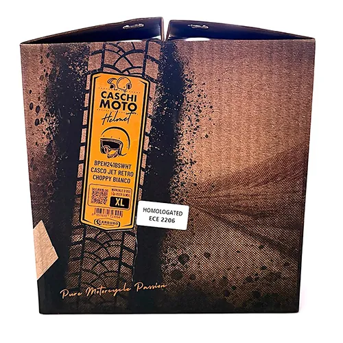 casco de moto Carburo Casco Jet Retro Choppy Bianco