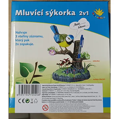 juguete de pájaro parlante Kids World Mluvící sýkorka 2v1 (foto 2)