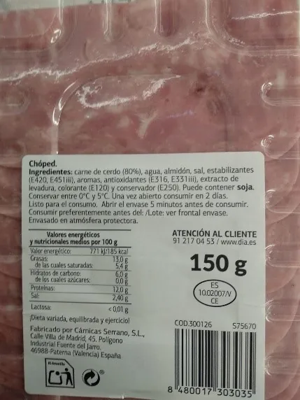 producto cárnico Nuestra Alacena (DIA) (foto 2)