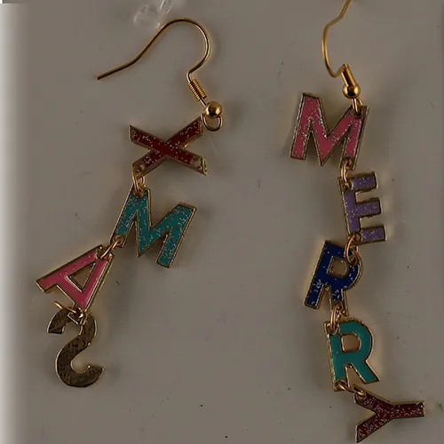 pendientes Merry Xmas earring
