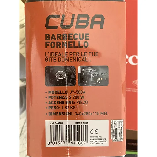 estufa de gas portátil Brixo (Cuba) Barbeque Fornello