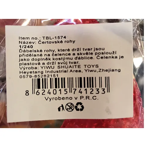 cinta para la cabeza Svítící rohy červené (foto 2)