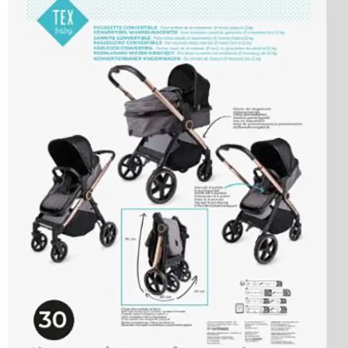cochecito de bebé TEX BABY Poussette convertible (foto 2)