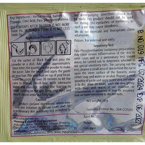 tinte para el cabello Black Rose Kali Mehandi Powder Hair Dye (foto 2)