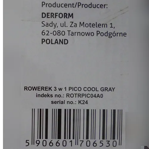 triciclo de juguete Kidwell Pico Cool Gray (foto 2)