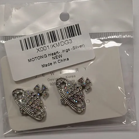 pendientes Motong Heart-Shaped Planet Silver Earrings