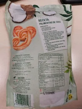 etiquetado de azúcar de coco Auchan (foto 2)