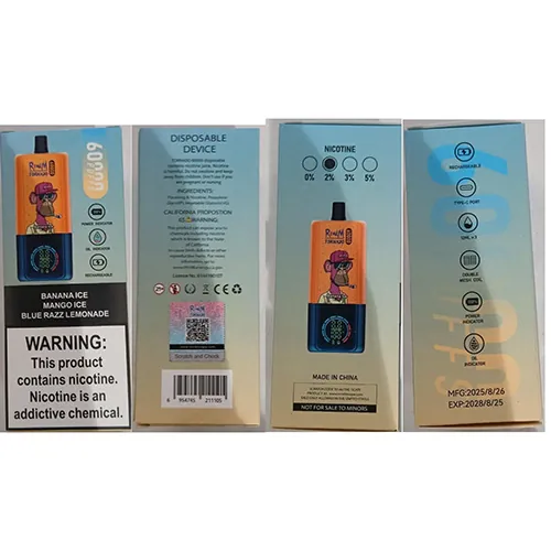 cigarrillo electrónico desechable RENdM TORNADO 60000 PUFFS 2% NICOTINE 12ML x 3 (foto 3)