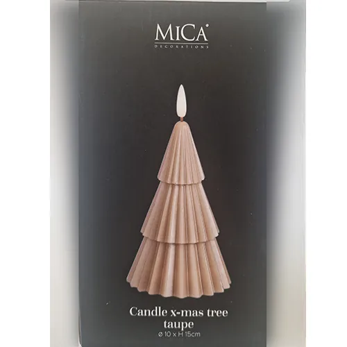 vela de led MICA Candle x-mas tree taupe