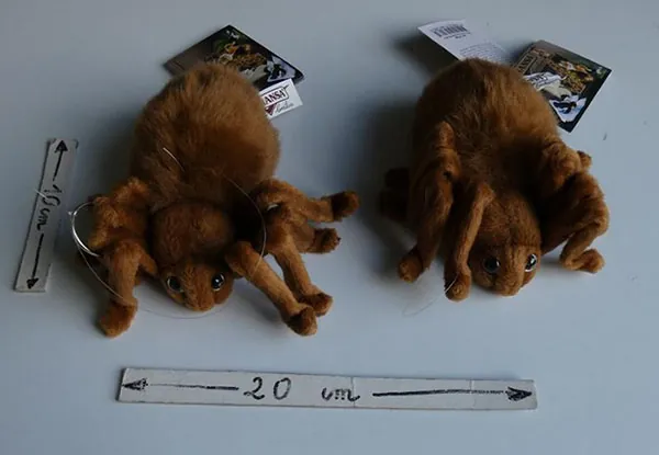 juguete suave HANSA Peluche araignée brune 15 cm ou noire (foto 2)