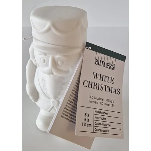 luz decorativa led Butlers White Christmas Nussknacker
