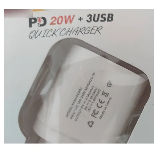 cargador USB PD 20W + 3USB QUICK CHARGER (foto 2)