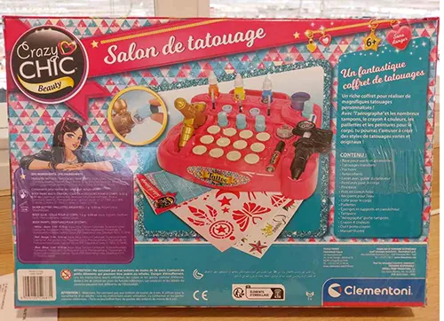 kit de tatuaje de juguete Clementoni Crazy Chic Beauty Salon de Tatouage (foto 2)