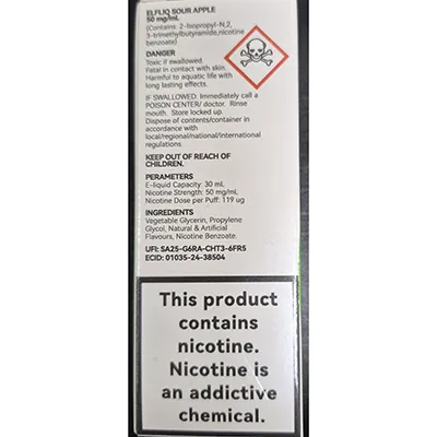 cartucho de cigarrillo electrónico Elfliq Electronic cigarette cartridge