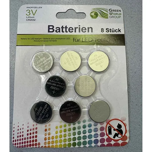 baterías de botón Green World Group Batterien 8 Stück Knopfzellen