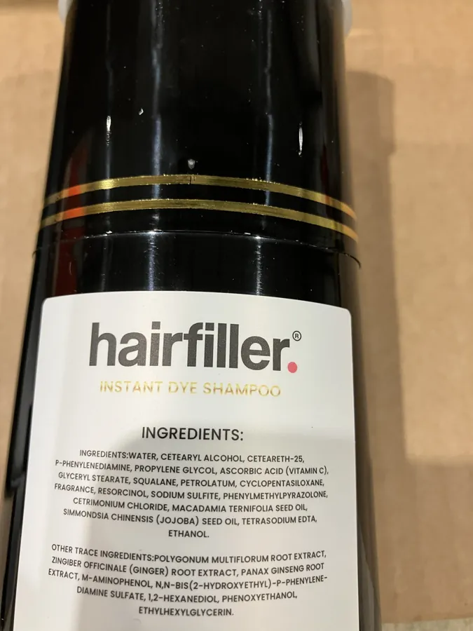champú Hairfiller Instant Dye Shampoo Black (foto 2)