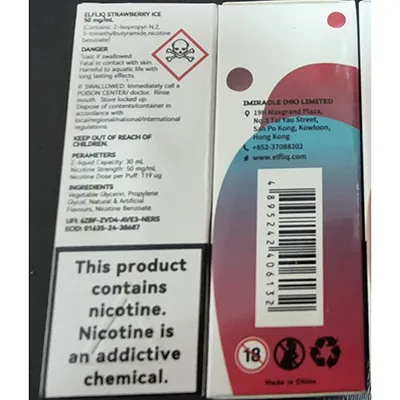 cartucho de cigarrillo electrónico Elfliq NIC Salt, Powerws BY Elfbar