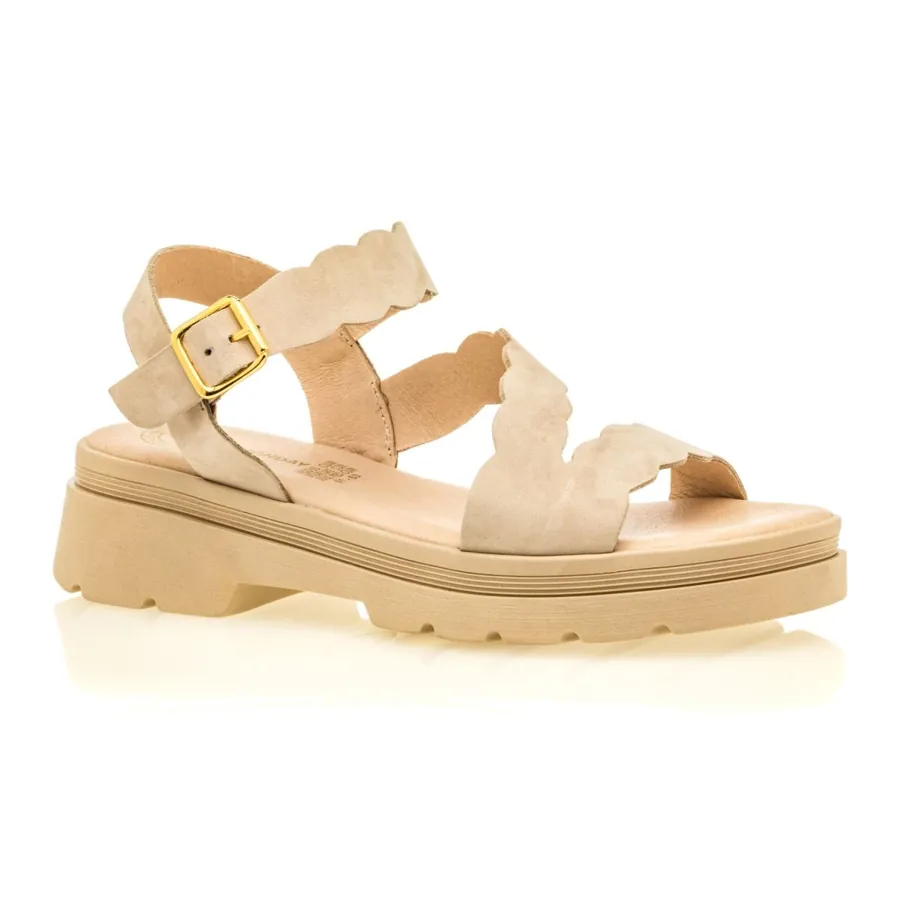 sandalias Free monday Sandales Femme en cuir beige (foto 2)