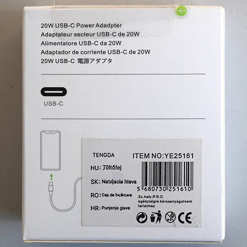 cargador USB 20W USB-C Power Adapter (foto 2)
