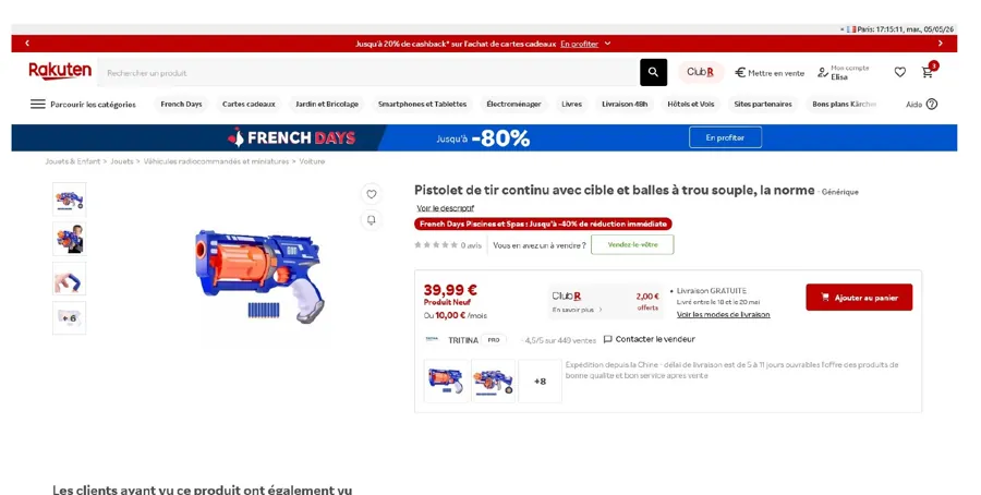 pistola de juguete Lefan Toys