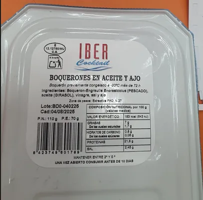 boquerones en aceite y ajo Iber Cocktail